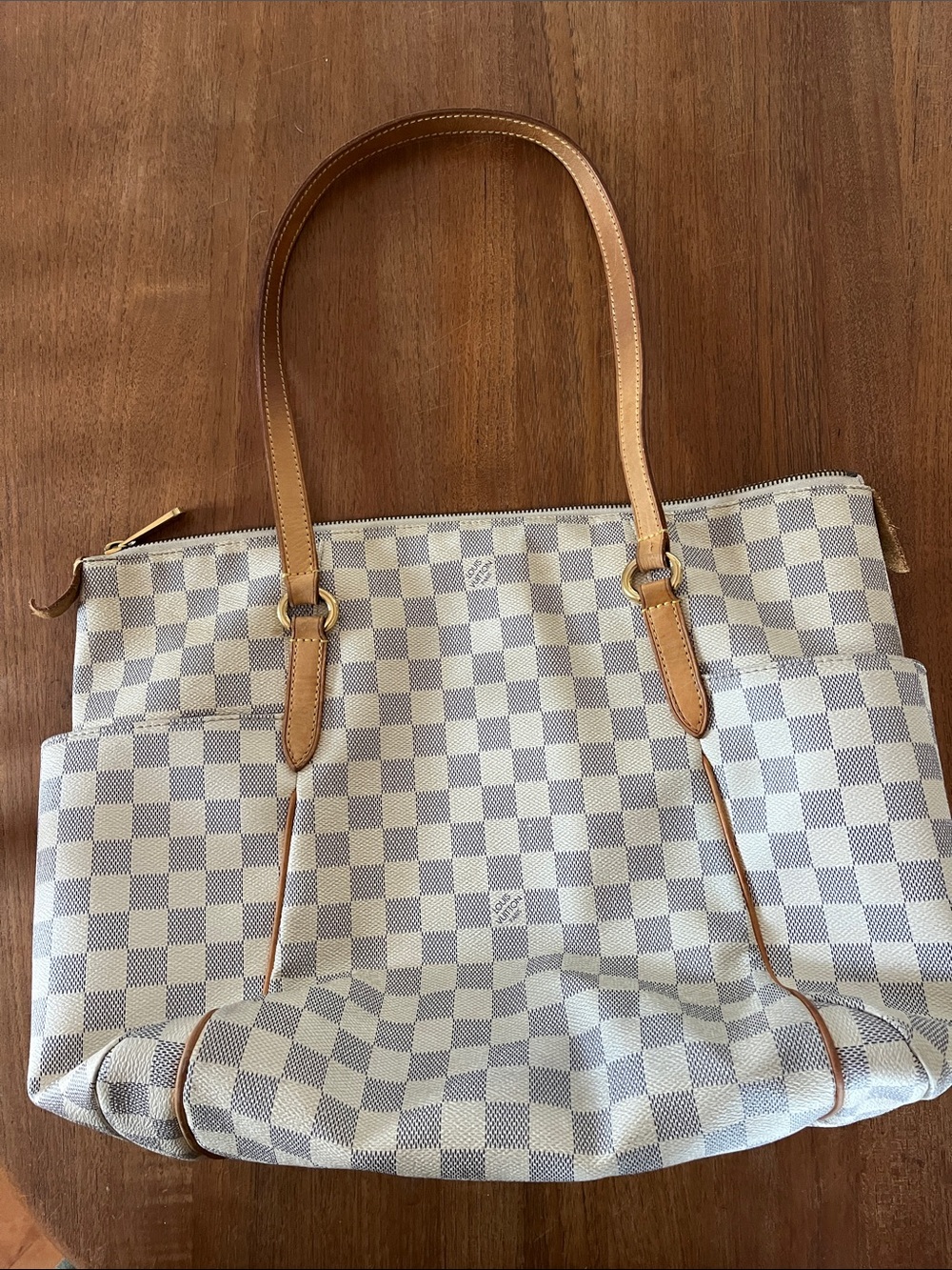 Louis Vuitton Damier Azur Checker Tote with Vachetta Leather